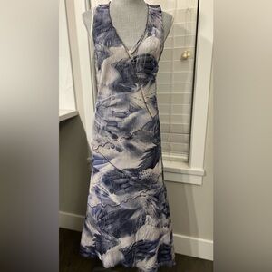 Elegant Blue and White Women's Dress